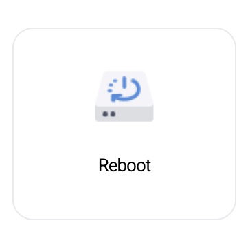 Reboot Server button in Service Actions
