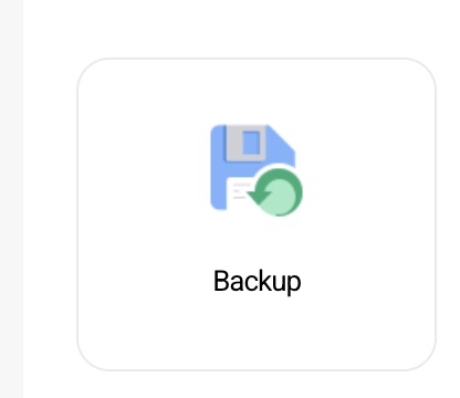 Backup management icon in Service Management tools