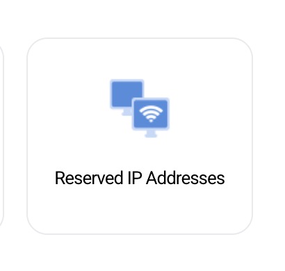 Reserved IP Addresses icon in Service Management tools